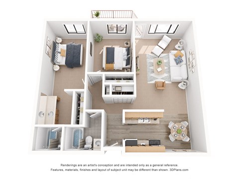 a 1 bedroom floorplan is shown in this illustration